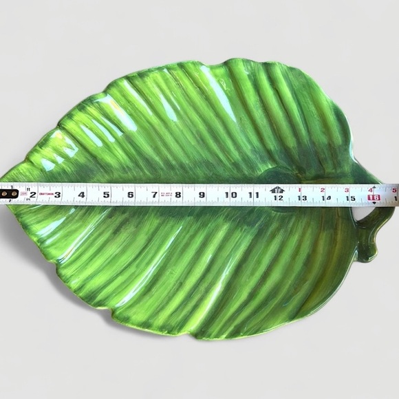 Centrum Aloha Collection Hand-Painted Ceramic Leaf Serving & Decorative Platter - Picture 3 of 4